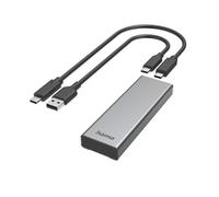 Caja Externa - HAMA - M.2 SATA y NVMe - USB 3.2 Gen 2 - Aluminio Negro - Plug & Play