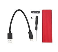 Caja Externa, Llave B/B+M Caja de Disco Duro Externo M.2 NGFF Serial ATa Caja Adaptadora Carcasa de Aleación de Aluminio Cajas de Disco Duro para Computadora para Win XP/7/8(Rojo)