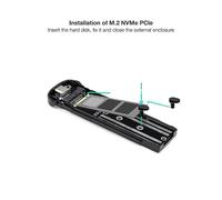 Caja Externa M.2 NVMe USB 3.1 Gen 2, Aluminio, Azul; Ideal para almacenar y transferir Datos de Alta Velocidad.
