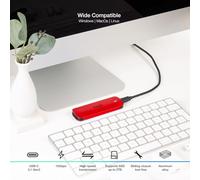 Caja externa M.2 NVMe USB 3.1 Gen 2 de aluminio, alta velocidad, ideal para almacenamiento y transferencias rápidas de datos.