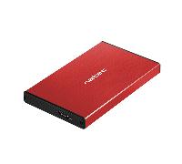 Carcasa 2.5" SATA III Natec Rhino GO Rojo Soporta 2TB MicroUSB Alta Velocidad