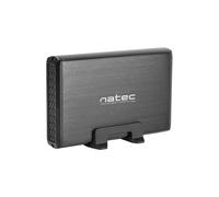 Caja Externa - NATEC - RHINO - USB 3.0 - Aluminio Negro - 3,5 pulgadas