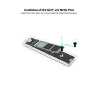 Caja Externa para SSD M.2 NGFF/NVMe,Carcasa Transparente, RGB
