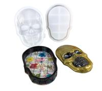 Caja fácil de desmoldar con tapa, molde de resina de silicona para contenedores de almacenamiento y soportes, suministros de fabricación de joyas, molde de resina