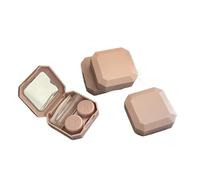 Caja for lentillas cuadradas de Color caramelo, estuche for gafas portátil sólido con varilla succión, Kit viaje, 4 Uds(Pink)