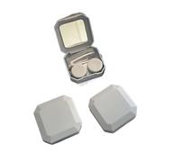 Caja for lentillas cuadradas de Color caramelo, estuche for gafas portátil sólido con varilla succión, Kit viaje, 4 Uds(Blue)