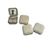 Caja for lentillas cuadradas de Color caramelo, estuche for gafas portátil sólido con varilla succión, Kit viaje, 4 Uds(Green)