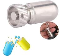 Caja for tabletas, pastillero de viaje, llavero de titanio, mini pastillero, collar for hombres, pastillero impermeable for supervivencia al aire libre, pastillero hermético pequeño, pastilleros de ta