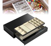 Caja Fuerte Biométrica de Cajón, Apertura Automática Motorizada (W764mm) | Acceso por Huella o Código PIN, Pantalla Táctil de Vidrio, Bandejas de Joyas Extraíbles para Objetos de Valor