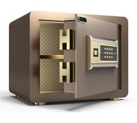 Caja fuerte biométrica digital de pared con almacenamiento de dinero en efectivo de huellas dactilares, cerradura numérica, cerradura de emergencia segura dorada 1 segura para uso doméstico y de