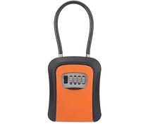 caja fuerte, Caja de seguridad portátil for guardar llaves con grillete extraíble, resistente a la intemperie y con código reiniciable.(Oranje)