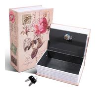 Caja fuerte con 2 llaves, escondite secreto para dinero y tarjetas, minicaja fuerte de diccionario de ABS y aluminio, ideal para el hogar, la oficina y los viajes (18 x 11,5 x 5,5 cm)