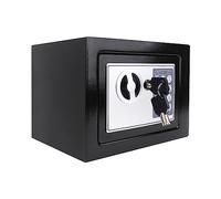Caja fuerte con 2 llaves y cerradura electrónica, resistente al fuego, resistente al agua, caja fuerte electrónica de acero de hierro, caja fuerte para negocios, dinero, joyas, objetos de valor, 4,6