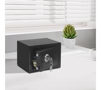 Caja fuerte con llave, caja fuerte de 4,6 L, 23 x 17 x 17 cm, adecuada para el hogar, oficina, hotel, negocios, joyas y almacenamiento de dinero en efectivo