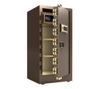 Caja fuerte de acero inoxidable para el hogar y la oficina, 1,2 m, antirrobo, con protección de huellas dactilares y contraseña, para montar en la pared, tipo B, color café