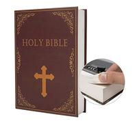 Caja fuerte de libro de transferencia de papel real para joyas y hueca con compartimento oculto, llave y cerradura de combinación (cerradura de combinación, Biblia)