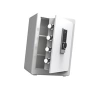 Caja fuerte digital acero hogar, caja fuerte biométrica inteligente bloqueo dactilares, 5 formas acceso, for documentos joyería, uso pasaporte(White,40x33x60cm)