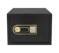 Caja fuerte digital con teclado y llave, armario de pared de acero de 30 l, resistente al fuego, para el hogar, la oficina y los negocios (negro)