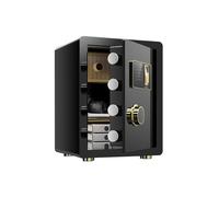 Caja fuerte dinero y efectivo, caja fuerte biométrica inteligente bloqueo huellas dactilares, montaje pared, for documentos pasaporte, uso objetos valor(Black,38x33x45cm)