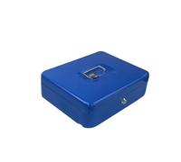 Caja fuerte, Inicio Tienda Mini caja de efectivo acero Gabinete llaves portátil Caja seguridad for dinero almacenamiento(Blauw,250mm)