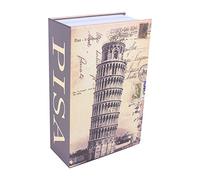 Caja Fuerte Libro, Cajas de Seguridad con Forma de Libro, Caja de Almacenamiento en Forma de Diccionario, Lata de Seguridad Secreta con Cerradura o Llave de Seguridad (Pisa Leaning Tower Type)