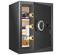 Caja fuerte para joyas, caja de seguridad electrónica de acero pequeña a mediana con alarma inteligente y función silenciosa para uso doméstico, oficina y hotel