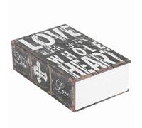 Caja fuerte para libro secreto: caja de billetes oculta con cerradura de contraseña, caja fuerte portátil para guardar dinero, joyas, libro y pasaporte. (AMOR)