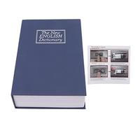 Caja Fuerte Para Libros Con Cerradura De Combinación, Diccionario Coin Piggy Banks Caja De Ahorro De Dinero Con Cerradura Codificada Dinero En Efectivo Caja De Almacenamiento De Monedas(L-Blue)