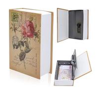 Caja fuerte para libros con cerradura de combinación - libro caja fuerte secreta para dinero, joyas y llaves - caja de seguridad libro portátil discreta para hogar, oficina y viaje