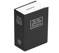 Caja Fuerte para Libros con Cerradura de Llave, Caja Fuerte Portátil para Libros Falsos, Caja de Seguridad Oculta, Contenedor Interior de Metal con 2 Llaves, Libro Hueco con Compartimento Secreto Ocul