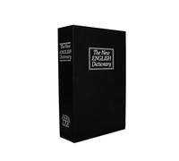Caja fuerte para libros de diccionario con cerradura de combinación, caja de metal segura para almacenamiento secreto para dinero, joyería, pasaporte, creativa para oficina en casa, color negro