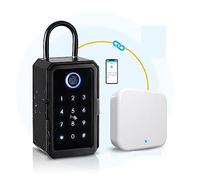 Caja Fuerte para Llaves al Aire Libre, Key Safe Tuya Ttlock Huella Digital Caja de Llave Digital App Acceso Remoto Montaje en Pared Caja de Seguridad combinada,para la Escuela de Garaje en casa(Ttloc