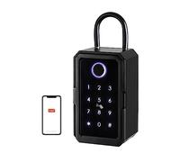 Caja Fuerte para Llaves al Aire Libre, Key Safe Tuya Ttlock Huella Digital Caja de Llave Digital App Acceso Remoto Montaje en Pared Combinación Seguridad Lockbox,para la Escuela de Garaje en casa(Tuy