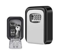 Caja fuerte para llaves, Candado de Seguridad con Combinación 4 Dígitos,Caja de Seguridad Llaves en la pareds, Adecuada para el Hogar, el Garaje y la Granja(Plata)