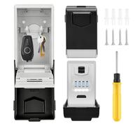 Caja fuerte para llaves con código numérico, grande de 4 dígitos con código iluminado, resistente al agua, caja fuerte para llaves inoxidable, caja fuerte para el hogar, oficina, escuela, garaje y más