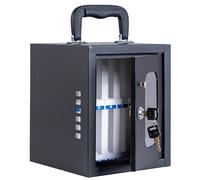 Caja fuerte para teléfono móvil de pared, combinación y cerradura de llave, gabinete de acero portátil de 48 bits caja de seguridad para teléfonos, diseño negro, dos formas de asegurar dispositivos