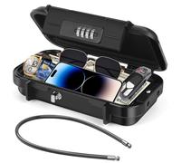 Caja Fuerte Pequeña,Ambesty Mini Caja Fuerte Portátil [20 * 10 * 4CM ]Impermeable Antirrobo Seguro con Cable Metálico Extraíble para Viajes, Playa, Camping, Hotel,Oficina