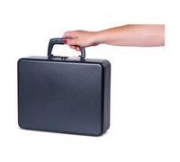 Caja fuerte portatil de acero color negro (30 x 25,5 x 9,3 cm)