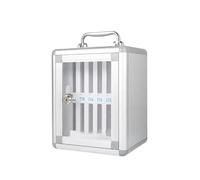 Caja fuerte portátil de aluminio para teléfono con cerradura y llave, 12 ranuras, con código digital, ideal para escuelas, oficinas y uso personal. Asegura tus objetos de valor