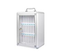 Caja fuerte portátil de aluminio para teléfono con cerradura y llave, 24 ranuras de almacenamiento para una nización segura, ideal para la escuela y viajes, ligera y diseño