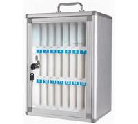 Caja fuerte portátil para teléfono, armario de almacenamiento plateado de varios tamaños para aula y oficina, cajas fuertes de examen seguras (24) - Perfecto para escuelas y estudiantes