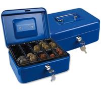 Caja fuerte Q-Connect con bandeja para monedas 200X90X160 mm Azul