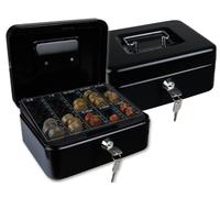 Caja fuerte Q-Connect con bandeja para monedas 200X90X160 mm Negro