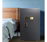 Caja fuerte semiconductora grande para huellas dactilares, caja fuerte impermeable a prueba de fuego con teclado digital, caja fuerte para oficina, hotel, hogar, negro