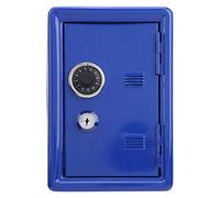 Caja fuerte y caja fuerte para niños, mini hucha para niños caja fuerte para el hogar, caja de metal pequeña con cerradura(azul)