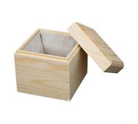Caja funcional de madera de pino con forro interior para organizar recuerdos, fichas de boda, bautizo, recuerdos o tradiciones de víspera navideña (L)