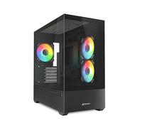CAJA GAMING mATX SHARKOON MK6 RGB 3XVENT 120MM 2XUSB SN FUENTE NEGRO