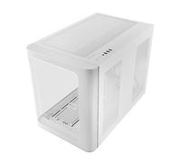 Mars Gaming MC-FUSIONM, Caja Gaming Micro-ATX, Ventana Lateral y Frontal Curvo Cristal Templado Continuo, Minitorre PC Doble Cámara, Soporte Refrigeración Líquida, Espacio Interno Optimizado, Blanco