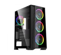 Caja Hiditec MH12 Glass E-ATX ARGB 4 Ventiladores Cristal Templado USB-C Negra