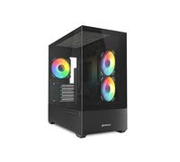CAJA GAMING SHARKOON MK6 RGC MICRO ATX NEGRO 3XVENT 120MM 2XUSB SN FUENTE (4044951041794)